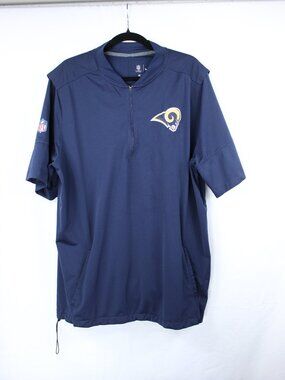 Nike NFL On Field Apparel Los Angeles Rams Pullover 1/4 Zip Blue Men's Size XL
